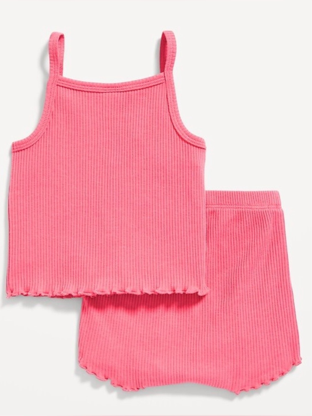 Old Navy|Baby girl two piece matching set in Hot Pink,Ribbed Tank & shorts•0-3M